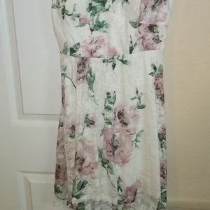 Floral flirty sun dress with longer back
